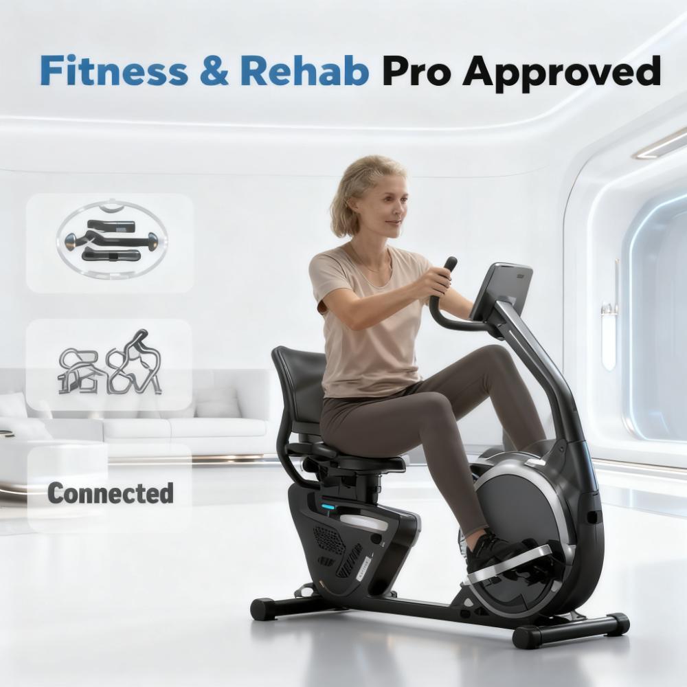 Recumbent Exercise Bike with Ergonomic Design & Heart Rate Tracking for Home Fitness