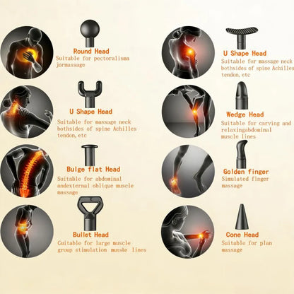Deep Muscle Relief: Pro Massage Gun w/ 8 Heads & 20 Speeds.