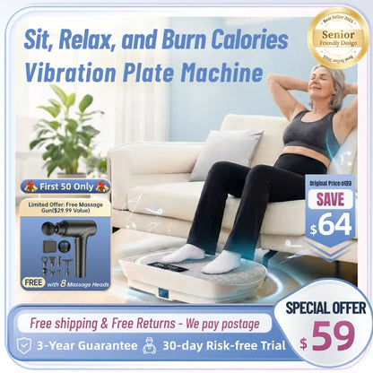 Easy Slim Vibration Plate (Sit & Slim!) Lose weight effortlessly, tone up—your best shape starts now!