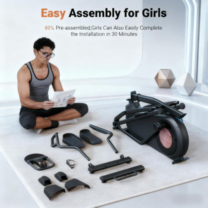 Self-Generating Elliptical Machine with Easy Assembly for Home Use
