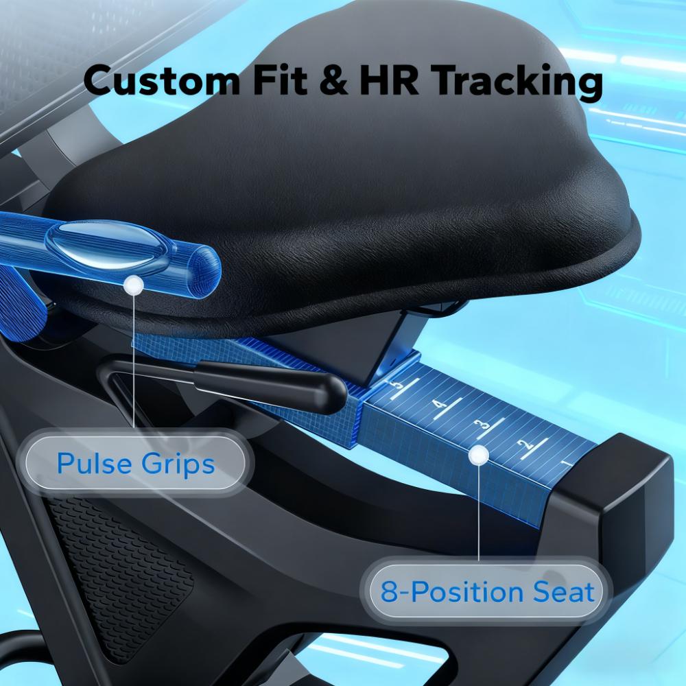 Recumbent Exercise Bike with Ergonomic Design & Heart Rate Tracking for Home Fitness