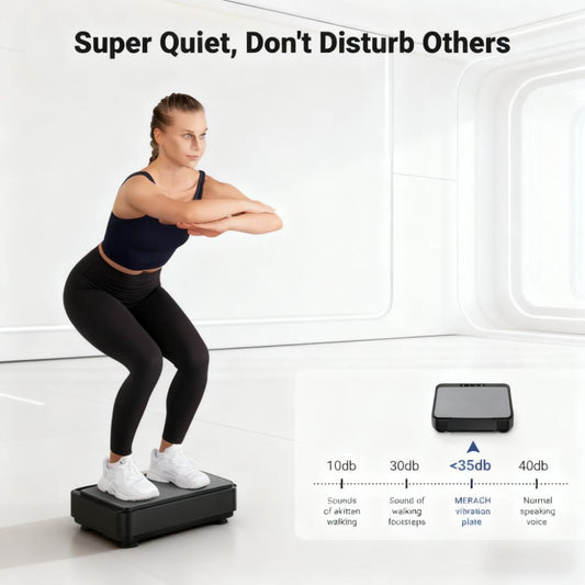Quiet Vibration Plate with Speed Control & Resistance Bands for Full-Body Fitness