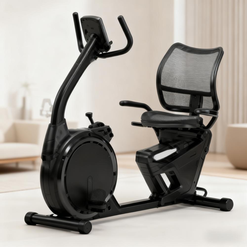 Recumbent Exercise Bike with Ergonomic Design & Heart Rate Tracking for Home Fitness