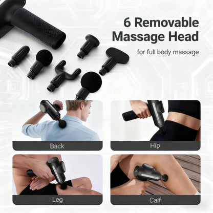 Percussion Massage Gun with 6 Massage Heads, Powerful Brushless Motor for Deep Tissue Pain Relief