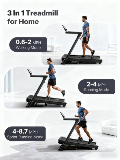 Folding Treadmill with 3.5HP Motor & Multi-Modes for Home Small Spaces