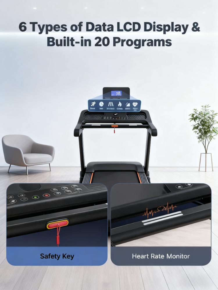 Folding Treadmill with 3.5HP Motor & Multi-Modes for Home Small Spaces