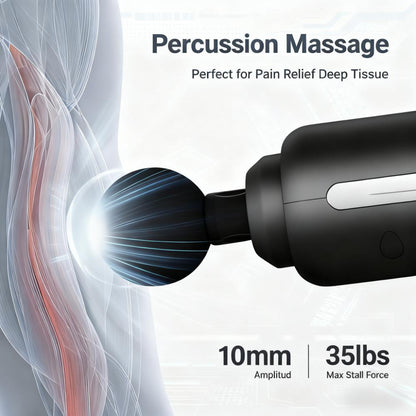 Percussion Massage Gun with 6 Massage Heads, Powerful Brushless Motor for Deep Tissue Pain Relief